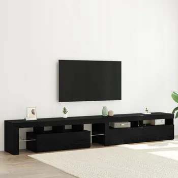 Televizní stolek TV stolek 3 ks Černý Dub 260 x 37 x 40 cm