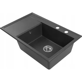 Granitový dřez Jednokomorový granitový dřez Brenor Felicja 79P, černý