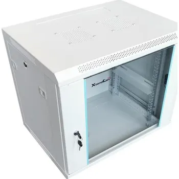 Rozvaděč XtendLan 6U/600x450, na zeď, jednodílný, skleněné dveře, šedý