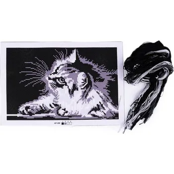 Vyšívací vzor Sada vyšívání - předloha, jehla, mouline - 3 viz foto kočka