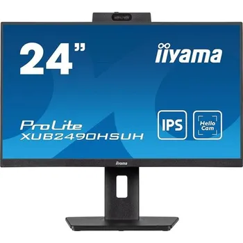Monitor 24" iiyama XUB2490HSUH-B1:IPS,FHD,HAS,webcam