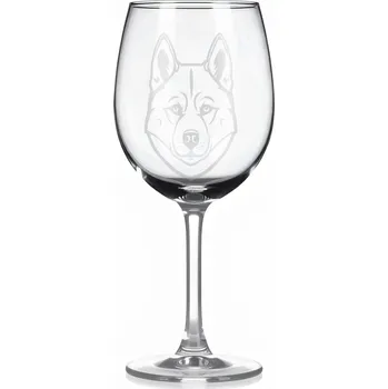 Sklenice Sklenice na víno s gravírovaným motivem – Akita Inu