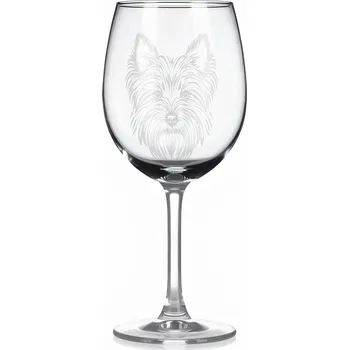Sklenice Sklenice na víno s gravírovaným motivem – Australský hedvábný teriér