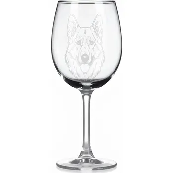 Sklenice Sklenice na víno s gravírovaným motivem – Bílý švýcarský ovčák – 4
