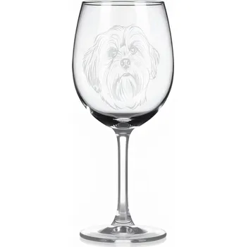 Sklenice Sklenice na víno s gravírovaným motivem – Lhasa Apso – 3