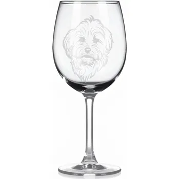 Sklenice Sklenice na víno s gravírovaným motivem – Havanský psík – 4