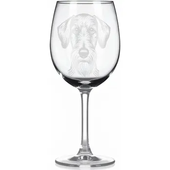 Sklenice Sklenice na víno s gravírovaným motivem – Drsnosrstý jezevčík – 3
