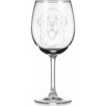 Sklenice Sklenice na víno s gravírovaným motivem – Novofundlandský pes