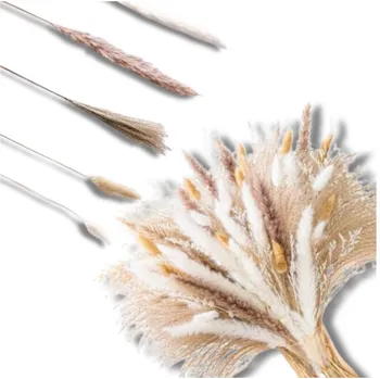 umělá květina Camerazar Luxusní hnědý pampasový trávový umělý svazek 72ks dekorativní peří