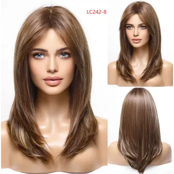 Paruka Oříškově hnědá mikádo paruka Kika s ofinou na obě strany