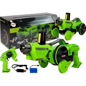 Zelená 2v1 RC pistole a autíčko s pěnovými kotouči