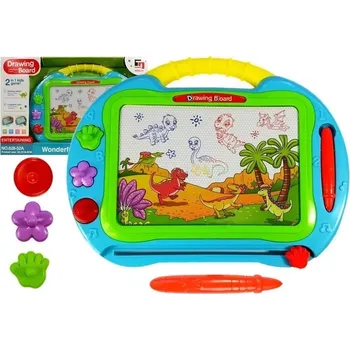 Magnetická kreslící tabulka LEANToys Magnetická kreslící tabulka s doplňky tyrkysová