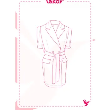 Elektronický střih / PDF dámské sako-šaty s puf-rukávem Alena-40-46