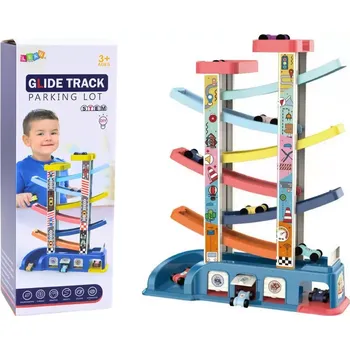 autodráha Barevná skluzavková dráha pro autíčka – 6 autíček