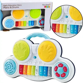 Hračka Interaktivní dětské pianinko s bubínky a zvuky zvířátek