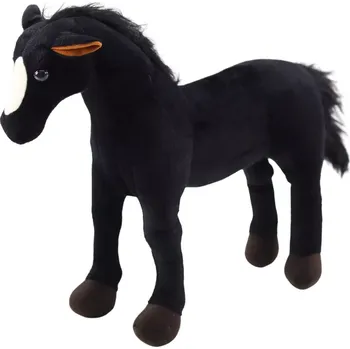plyšák Plyšový černý kůň 40 × 37 cm