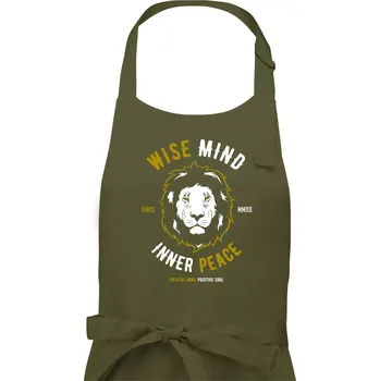 Kuchyňská zástěra Lion wise - Pánská zástěra na vaření - Univerzální velikost ( Khaki )