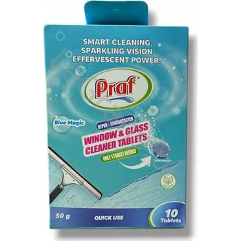 Mycí prostředek Praf Blue Magic Hyper tablety na mytí oken a skleněného nádobí 10 Ks