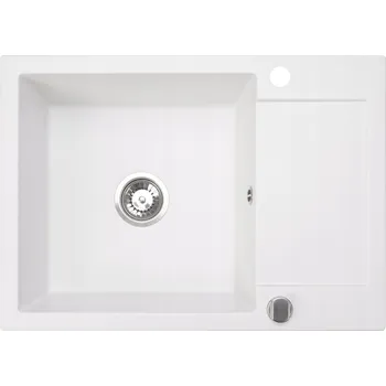 Granitový dřez Jednokomorový granitový dřez Brenor Cordeo 70, bílý