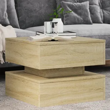 Konferenční stolek VidaXL Konferenční stolek s LED osvětlením, dub sonoma, 50x50x40 cm