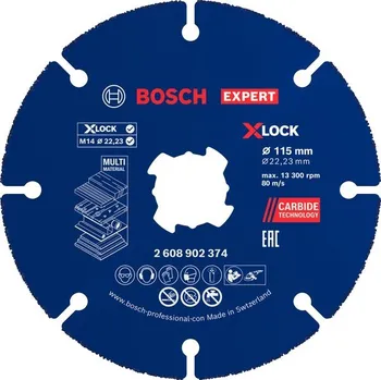 Brusný kotouč BOSCH Víceúčelové řezací kotouče EXPERT Carbide Multi Wheel X-LOCK 115 mm, 22,23 mm, 10 ks (2.608.902.376)