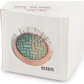 kreativní sada Kreativní sada na výrobu jehelníčku s dřevěným podstavcem, střední, 8 zelená past.sv.