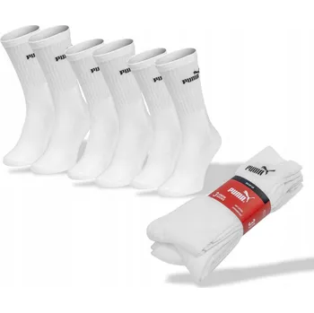 Pánské ponožky Dlouhé Ponožky Puma bílé bavlněné 3 páry velikost 39-42