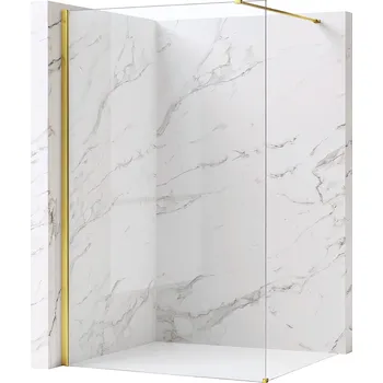 Bezrámová sprchová zástěna REA FLEXI GOLD 70 cm, zlatá lesk/transparent - bez vaničky
