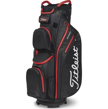 Golfový bag Titleist 14 StaDry cart bag, černo/červený