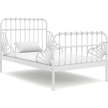 Nábytek vidaXL Marketos Prodloužitelný rám postele bílý kov 80 x 130/200 cm