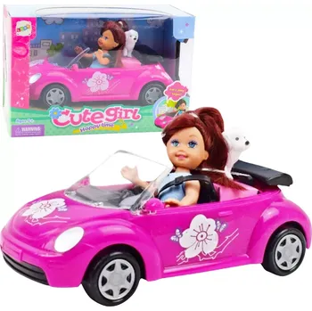 Panenka Mini panenka s růžovým kabrioletem a pejskem