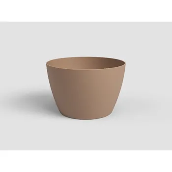 Květináč Květináč San Remo, 9 cm, plast, tmavě béžová