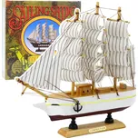 Dekorační model třístěžňové plachetnice bílý