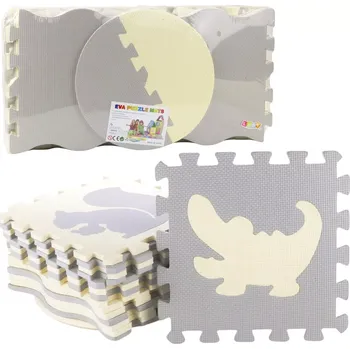 Měkká pěnová podložka puzzle z EVA, vzdělávací ohrádka, béžová a šedá, 25 dílů