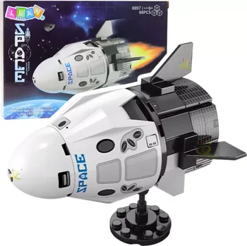ostatní stavebnice Stavebnice bílá vesmírná loď s podstavcem – 88 dílků