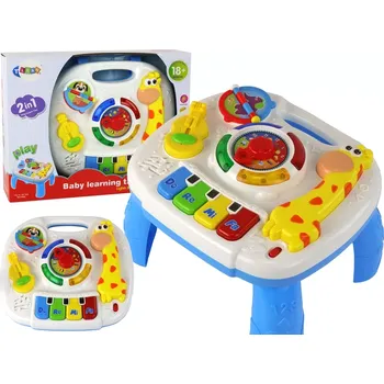 Hračka pro nejmenší Interaktivní vzdělávací stolek 2v1 s žirafou pro malé děti