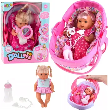 Panenka Interaktivní panenka miminko v nosítku se zvuky a příslušenstvím 30 cm