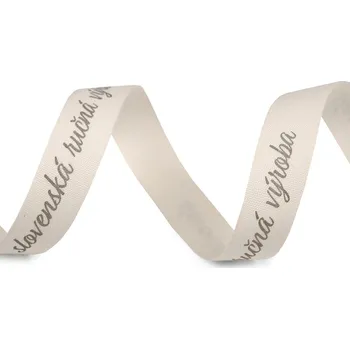 Bavlněná stuha šíře 16 mm česká ruční výroba a slovenská ručná výroba, střední, 3 režná světlá slovensky