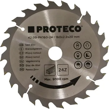 Pilový kotouč PROTECO 09-PK160-24 160 x 2.2 x 20 mm 24 zubů