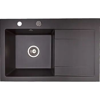 Granitový dřez Jednokomorový granitový dřez Brenor Mingus 80L, černý