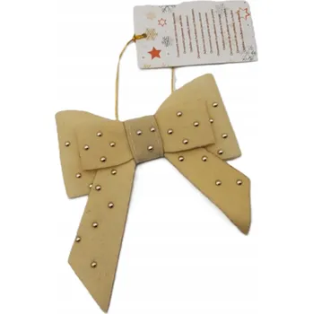 Vánoční ozdoba Látková závěsná ozdoba na stromeček béžová s mašlička