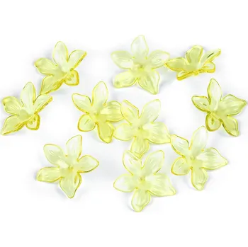 Plastové korálky květ / sukýnka Ø25-29 mm, malé, 17 (22) - 29 mm žlutá světlá