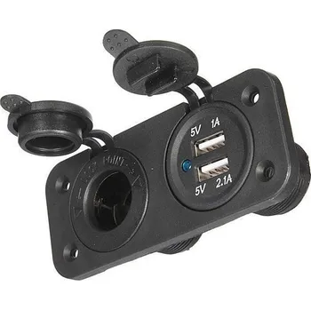 Příslušenství k měřicímu přístroji Napájecí zdířka 12V+2xUSB 5V/2,1+1A s rámečkem