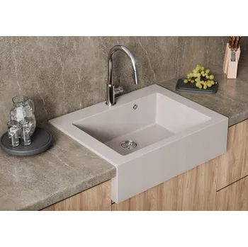 Granitový dřez Jednokomorový dřez Brenor Dřez farmářský granitový béžový