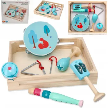 Hudební nástroj pro děti DŘEVĚNÉ HUDEBNÍ NÁSTROJE SADA PRVNÍCH NÁSTROJŮ MUZIKÁLNÍ SET