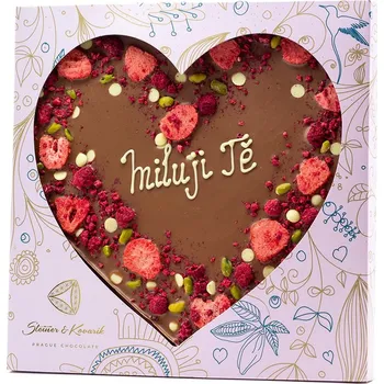 Čokoláda Velké srdce z mléčné čokolády s nápisem Miluji Tě, 500g