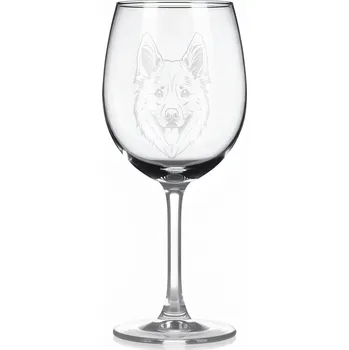 Sklenice Sklenice na víno s gravírovaným motivem – Japonský špic – 3