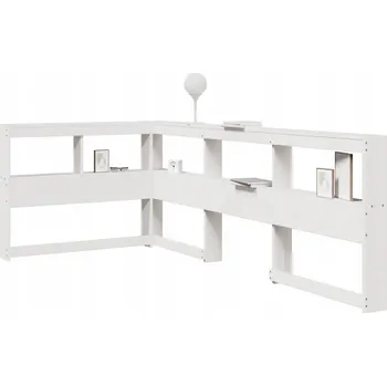 Knihovna Regálová knihovna ve tvaru L bílé 100 cm masivní borové dřevo