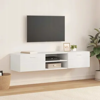 Šatní skříň Dřevěná skříň Nástěnný Bílá 150 x 39 x 30 cm kompozitní dřevo