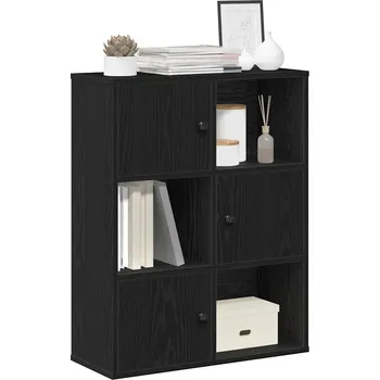 Knihovna Regál, černý, 60x24x76,5 cm, dřevotříska